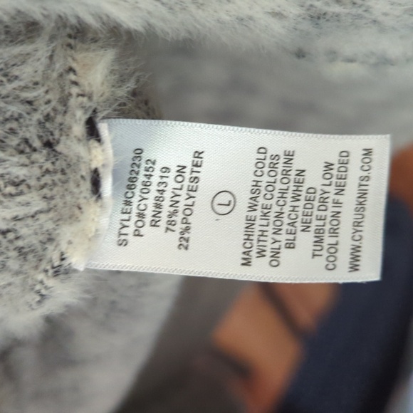 Cyrus Soft Fuzzy Open-Front Cardigan Black & White Houndstooth Women's Size L - Picture 4 of 4